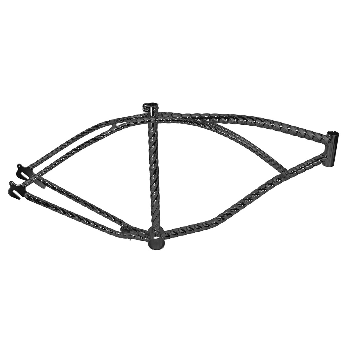 26 Vintage Lowrider Hexagon Twisted Beach Cruisers Frame Black.